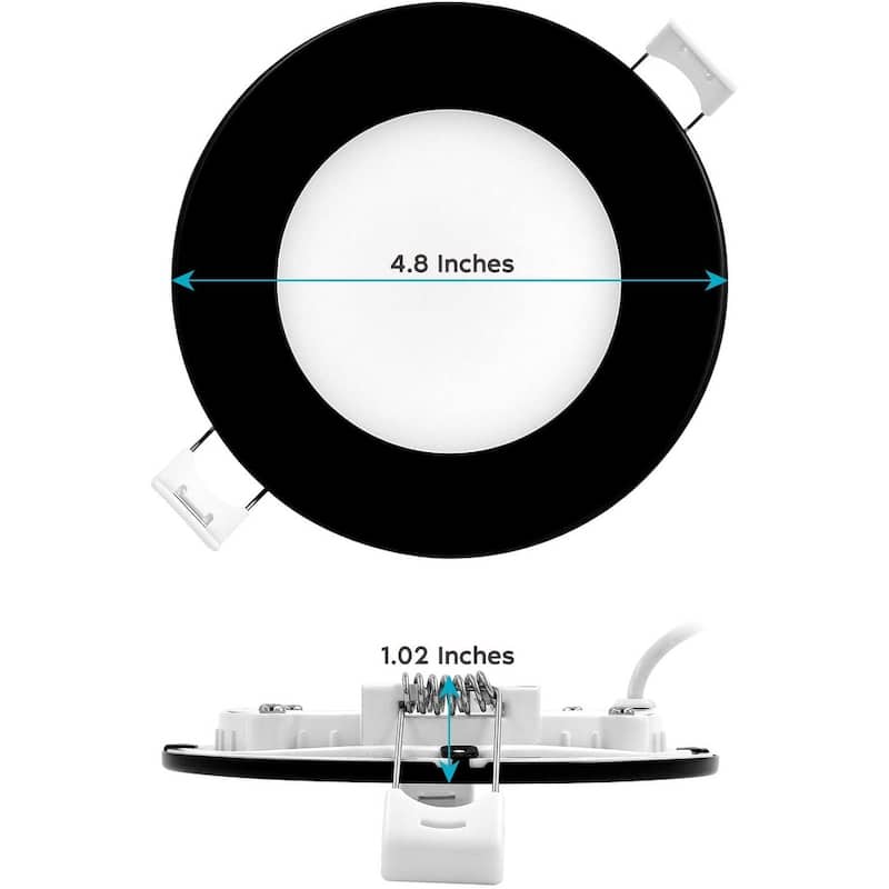 Luxrite 4" Ultra Thin LED Recessed Light with JBox 10W 5 Color Options